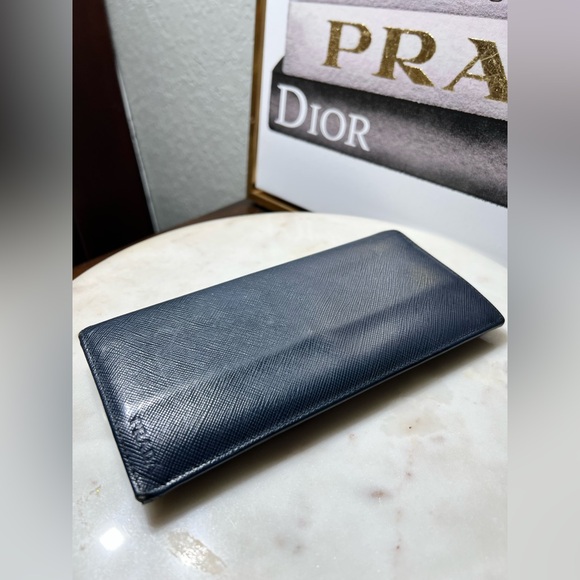 PRADA Unisex Wallet Long Saffiano Black 2MV836 Many Card Pockets - Picture 12 of 14